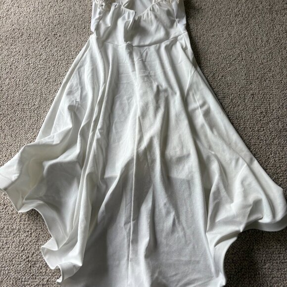 Kimcine White Hi/Lo Dress – Floral Neckline – Size M ✨ - Picture 5 of 11